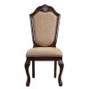 Beige and Espresso Solid Back Side Chairs (Set of 2)