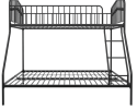 Twin over Full Bunk Bed, Metal Bunk Bed for Kids, Teens, Black