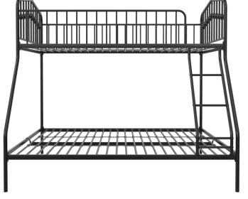 Twin over Full Bunk Bed, Metal Bunk Bed for Kids, Teens, Black