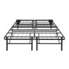Black Metal Platform Foldable Bed Frame Full Size, Toolless High Profile Design