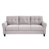 Modern Living Room Sofa Set Linen Upholstered Couch Furniture for Home or Office ,Light Grey,(1+3-Seat,Old Sku:SG000366AAA)