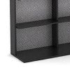 Multimedia Shelving Unit, Slim Profile, Extended Base for Stability in Black