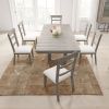 98" Rectangular dining table Stretchable Farmhouse dining table for Dining Room, Home Office Gray