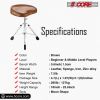 Drum Throne Padded Guitar Stool Height Adjustable Ergonomic Music Chair For Adults And Kids w Anti Slip Rubber Feet - DS CH BR SDL