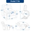 23" Seat Width and High Back Large Size Blue Chenille Power Lift Recliner Chair with 8-Point Vibration Massage and Lumbar Heating