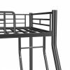 Metal Twin over Full Bunk Bed/ Heavy-duty Sturdy Metal/ Noise Reduced/ Safety Guardrail/ CPC Certified/ No Box Spring Needed,Black