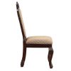 Beige and Espresso Solid Back Side Chairs (Set of 2)