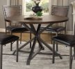 Industrial Style Round Dining Table 1pc Burnished Brown finish and gray metal finish Rustic Style Dining Kitchen Furniture