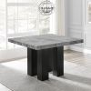 Camila - Square Gray Marble Top Table - Dark Gray