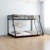 Metal Twin over Full Bunk Bed/ Heavy-duty Sturdy Metal/ Noise Reduced/ Safety Guardrail/ CPC Certified/ No Box Spring Needed,Black