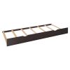 Queen Size Wooden Bed With All-in-One Cabinet, Shelf and Sockets,Twin XL Trundle,Espresso