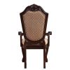 Beige and Espresso Arm Chairs with Arched Backrest (Set of 2)