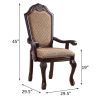 Beige and Espresso Arm Chairs with Arched Backrest (Set of 2)