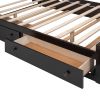 Full Size Wooden Bed With All-in-One Cabinet, Shelf and Sockets,Twin Size Trundle, Espresso