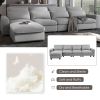 U_Style Modern Large L-Shape Feather Filled Sectional Sofa, Convertible Sofa Couch with Reversible Chaise for Living Room