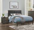 Contemporary Design Dark Gray Finish Full Bed 1pc Button-Tufted Faux Leather Upholstered Headboard Wooden Bedroom Furniture