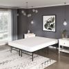 Black Metal Platform Foldable Bed Frame Full Size, Toolless High Profile Design