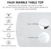 Modern Dining Table, Dining Room Table with 63" Faux Marble Top and V-Shape MDF Base, Kitchen Dining Table for Kitchen Living Dining Room