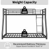 Metal Twin over Full Bunk Bed/ Heavy-duty Sturdy Metal/ Noise Reduced/ Safety Guardrail/ CPC Certified/ No Box Spring Needed,Black