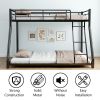 Metal Twin over Full Bunk Bed/ Heavy-duty Sturdy Metal/ Noise Reduced/ Safety Guardrail/ CPC Certified/ No Box Spring Needed,Black