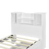 Twin Size Storage Platform Bed Frame with 4 Open Storage Shelves and 2 Storage Drawers,LED Light,White