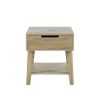 Calgary - Sintered Stone Inlay Side Table - Brown