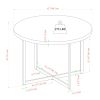 Mid-Century Modern Metal and Wood Round Dining Table – Dark Walnut