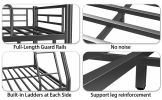Metal Twin over Full Bunk Bed/ Heavy-duty Sturdy Metal/ Noise Reduced/ Safety Guardrail/ CPC Certified/ No Box Spring Needed,Black