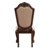 Beige and Espresso Solid Back Side Chairs (Set of 2)