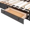 Queen Size Wooden Bed With All-in-One Cabinet, Shelf and Sockets,Twin XL Trundle,Espresso