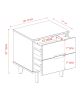 Mid-Century Modern 2-Drawer Solid Wood Nighstand with Cutout Handles - White