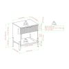 Modern Fluted-Drawer Nightstand with Open Cubby – Mocha