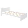 Twin size Loft Bed with a Stand-alone bed, Shelves,Desk,and Wardrobe-White