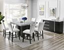 Camila - Square Gray Marble Top Table - Dark Gray