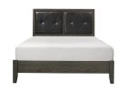 Contemporary Design Dark Gray Finish Full Bed 1pc Button-Tufted Faux Leather Upholstered Headboard Wooden Bedroom Furniture