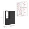 Kenya 2 Piece Bedroom Set, Armoire + Nightstand, Black