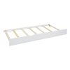 Wooden Full Size House Bed With Trundle, Modern Design for Kids with Storage Shlef, White
