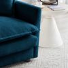 Sofa Set of 2 Chenille Couch, 2+3 Seater Sofa Set Deep Seat Sofa, Modern Sofa Set for Living Room, Blue Chenille