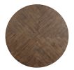 Industrial Style Round Dining Table 1pc Burnished Brown finish and gray metal finish Rustic Style Dining Kitchen Furniture