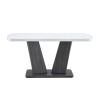 Modern Dining Table, Dining Room Table with 63" Faux Marble Top and V-Shape MDF Base, Kitchen Dining Table for Kitchen Living Dining Room