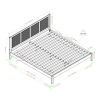 Boho Solid Wood Rattan Panel Headboard King Bedframe – Black