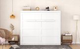 Queen Size Murphy Bed Wall Bed,White