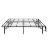 Black Metal Platform Foldable Bed Frame Full Size, Toolless High Profile Design