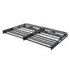 Black Metal Platform Foldable Bed Frame Full Size, Toolless High Profile Design