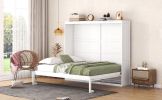 Queen Size Murphy Bed Wall Bed,White
