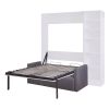 Full Size Murphy Bed Wall Bed with Sofa,with Shelves,White