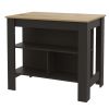 Brooklyn Kitchen Island, Three Concealed Shelves