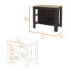 Brooklyn Kitchen Island, Three Concealed Shelves